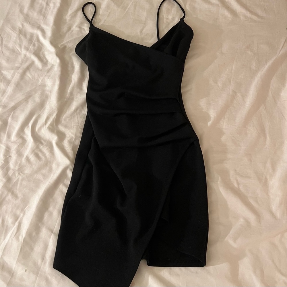 Asymmetrical little black dress